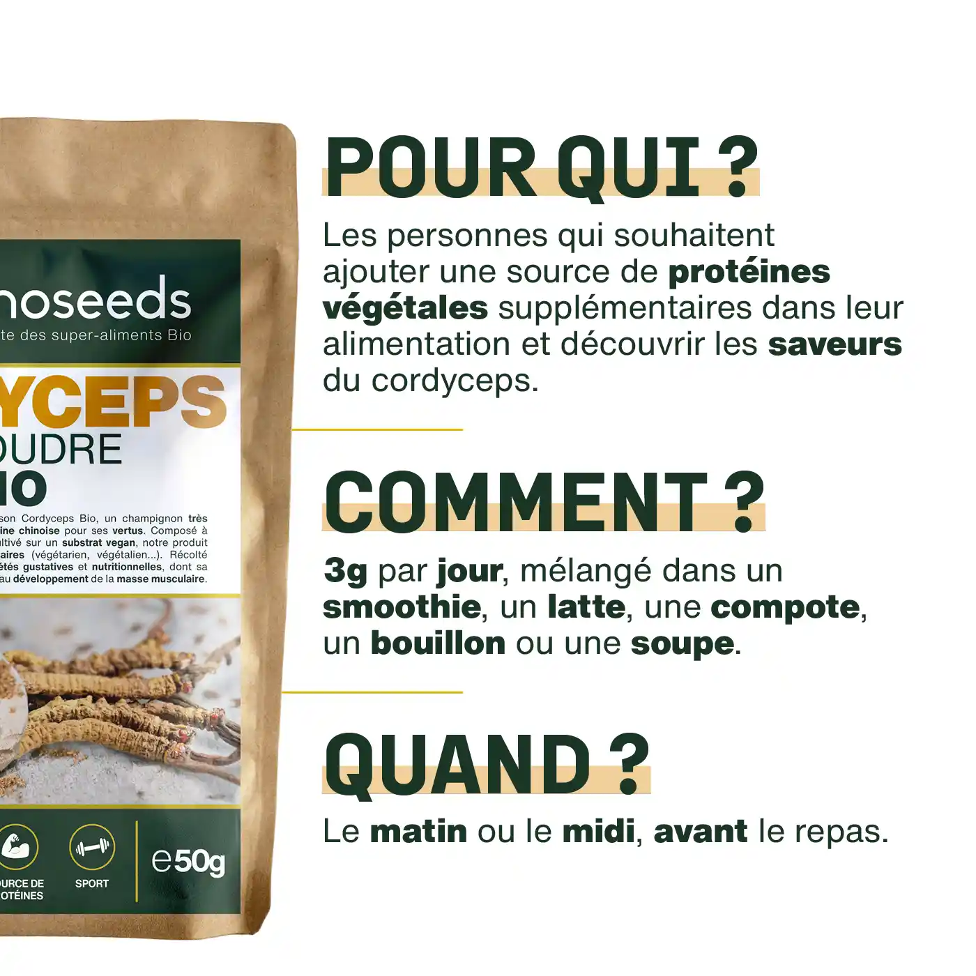 Cordyceps en poudre Bio 150g - Image 4