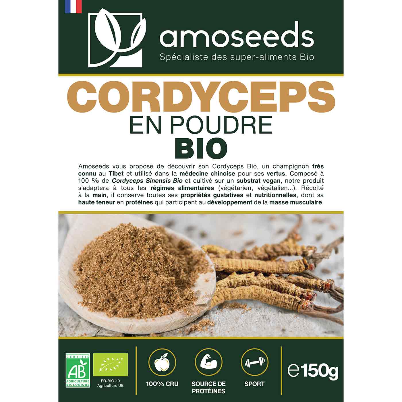 Cordyceps en poudre Bio 150g - Image 7