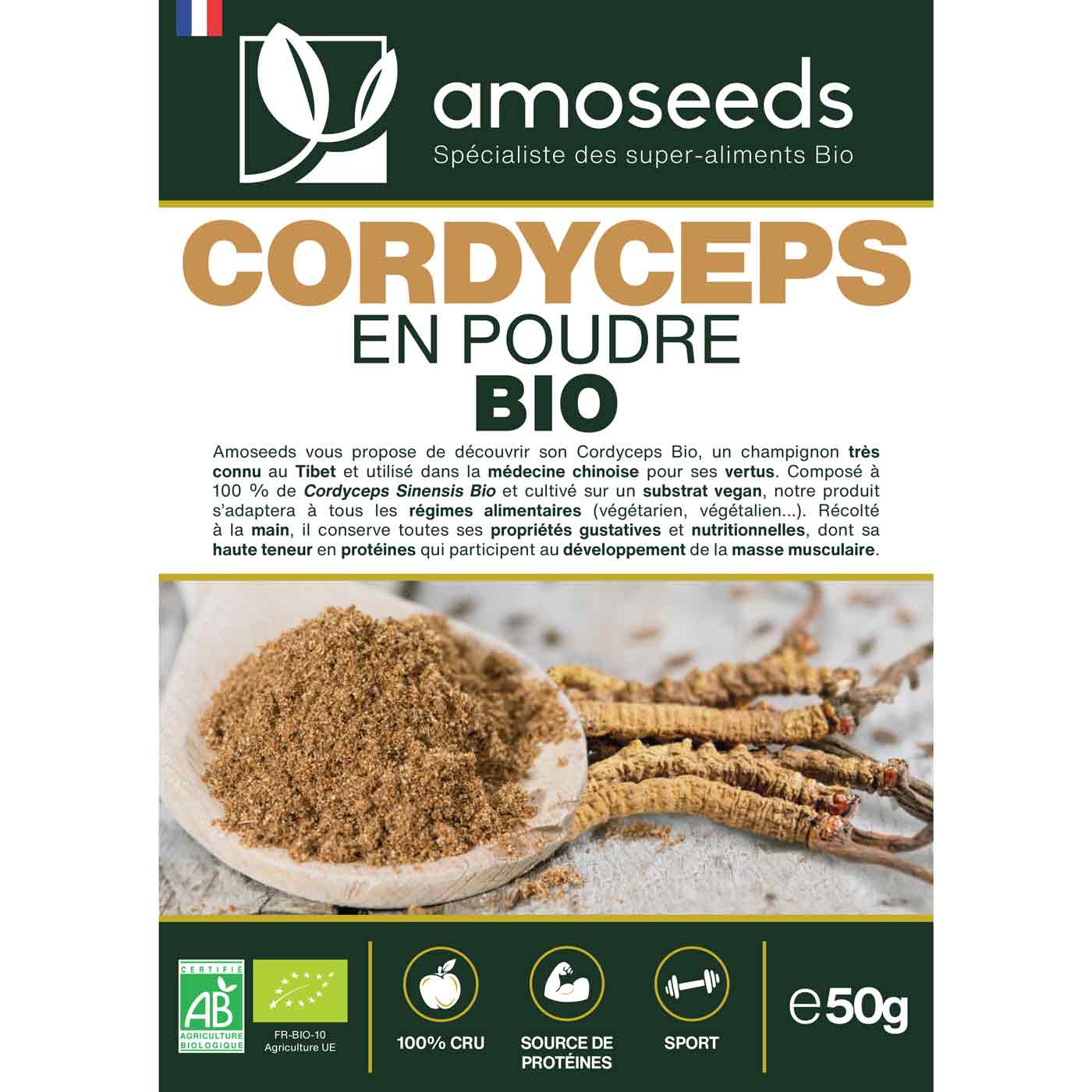 Cordyceps en poudre Bio 50g - Image 7