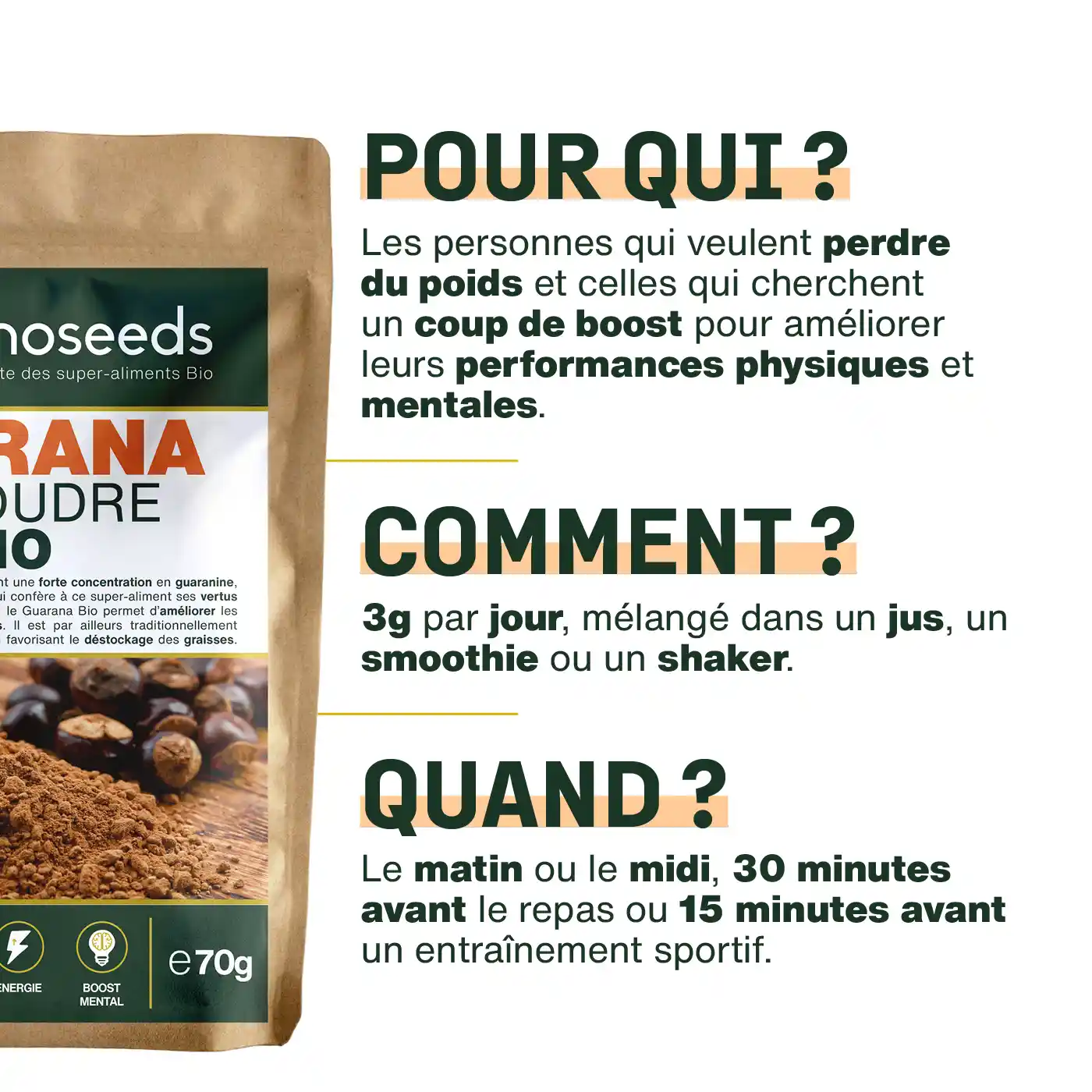 Guarana en poudre Bio 70g - Image 4