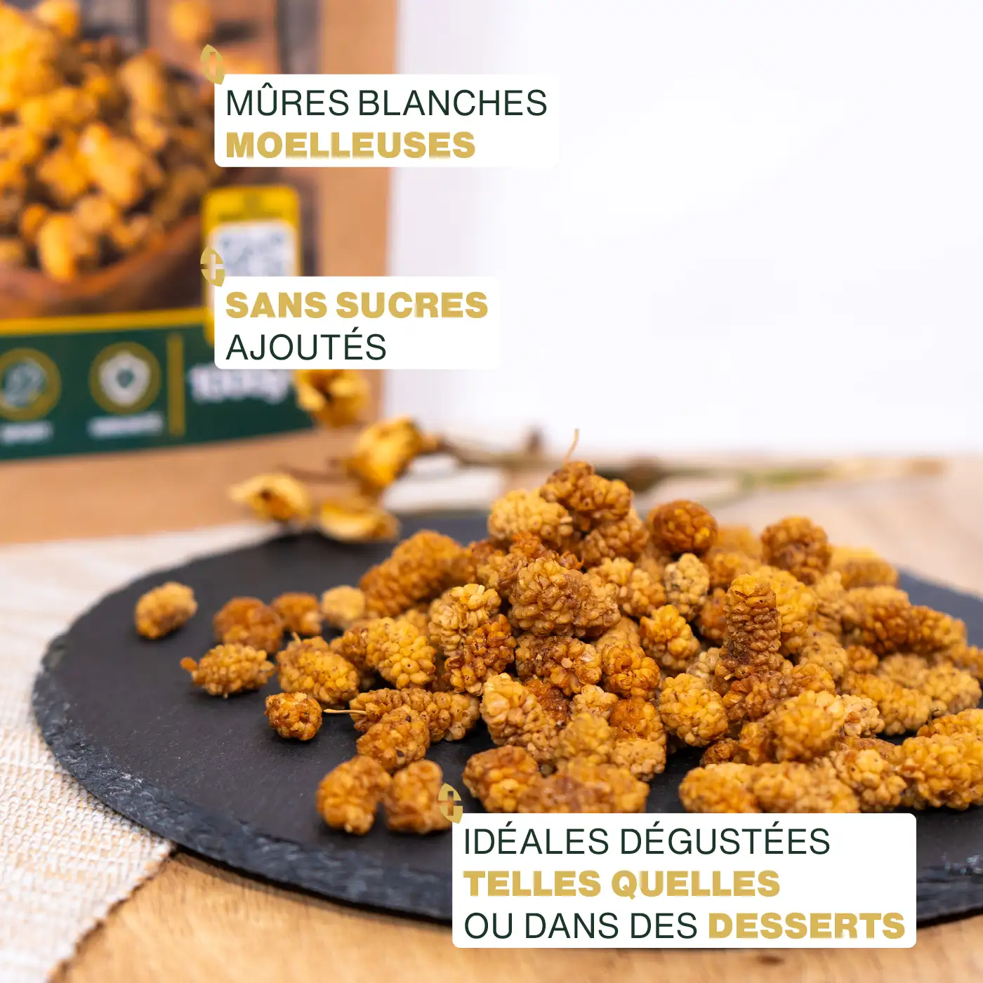 Mulberries (mûres blanches) Bio 1kg - Image 3