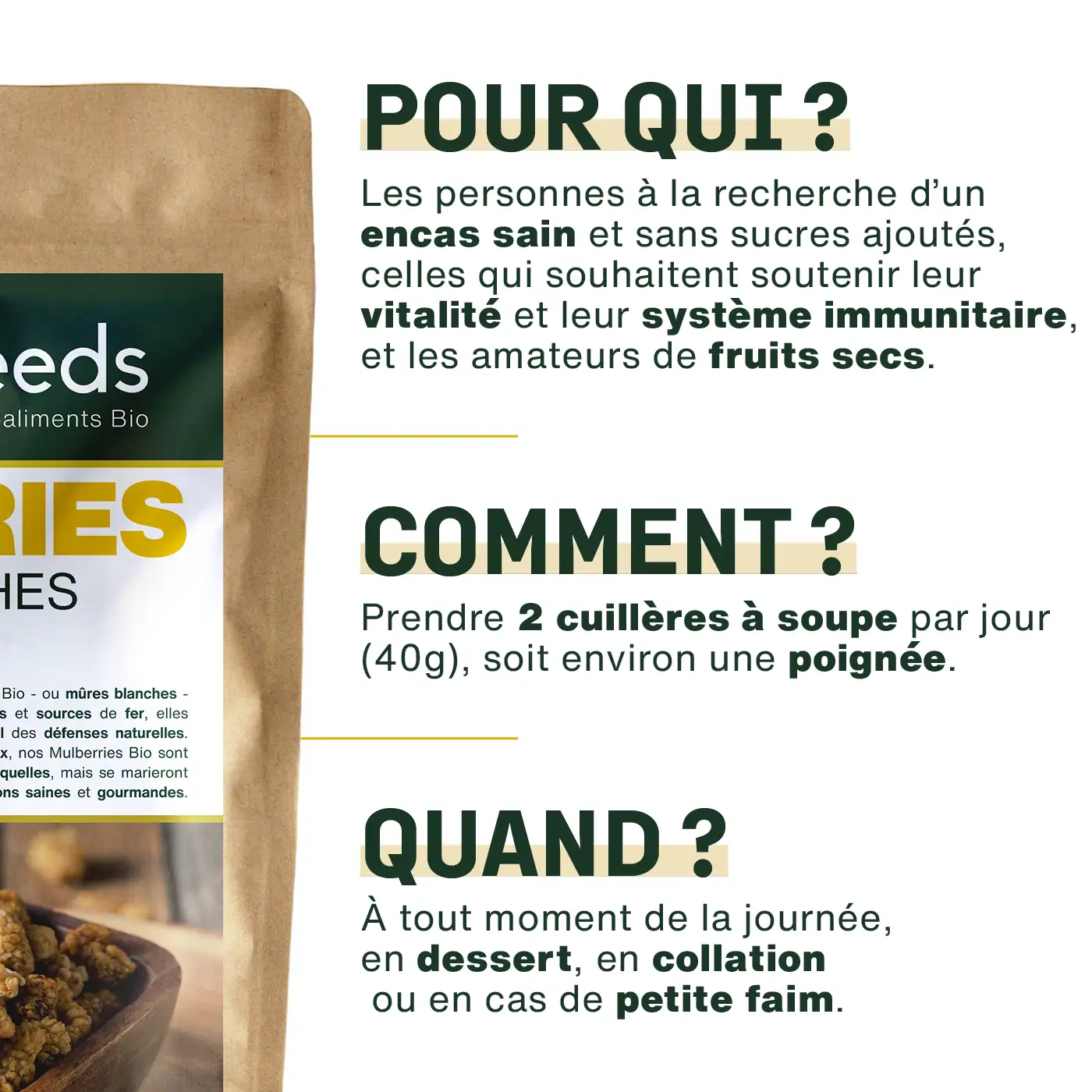 Mulberries (mûres blanches) Bio 1kg - Image 4