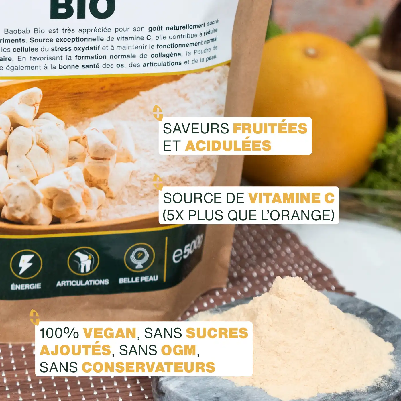 Baobab en poudre Bio 500g - Image 3