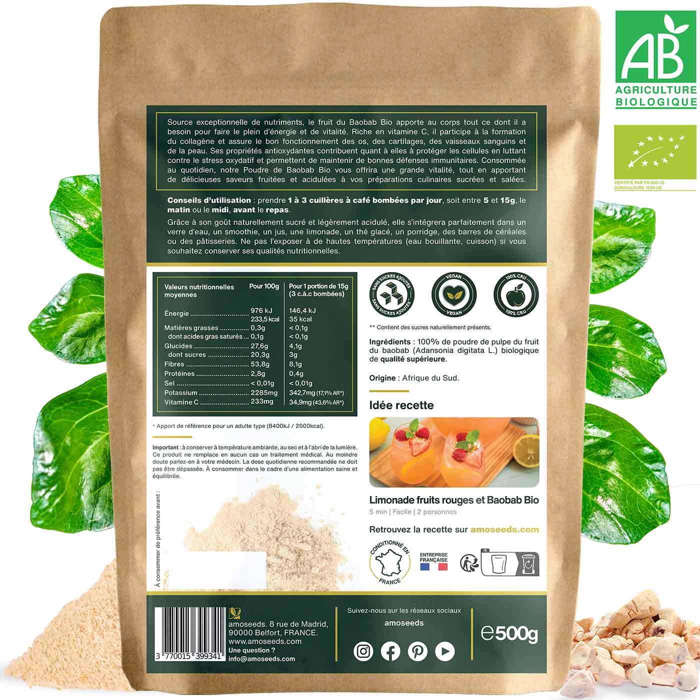 Baobab en poudre Bio 500g - Image 5