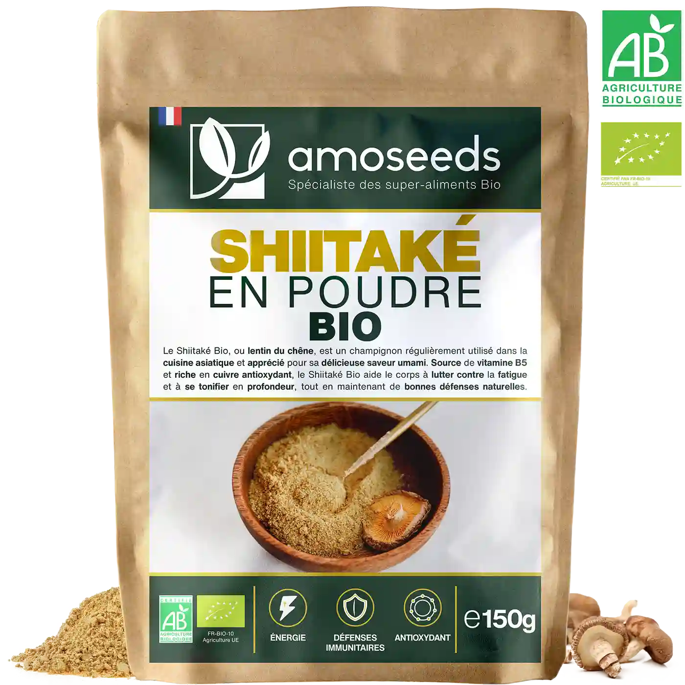 Shiitaké en poudre Bio 150g