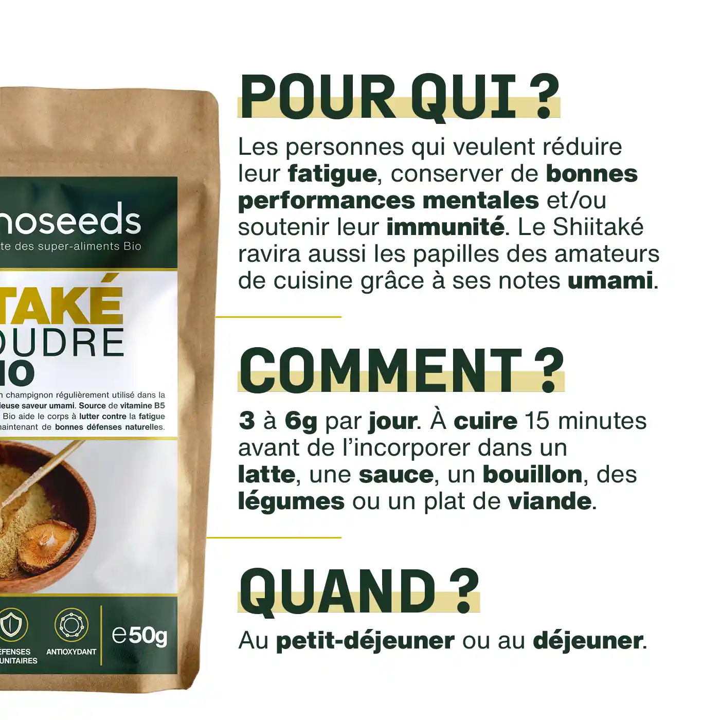 Shiitaké en poudre Bio 150g - Image 4